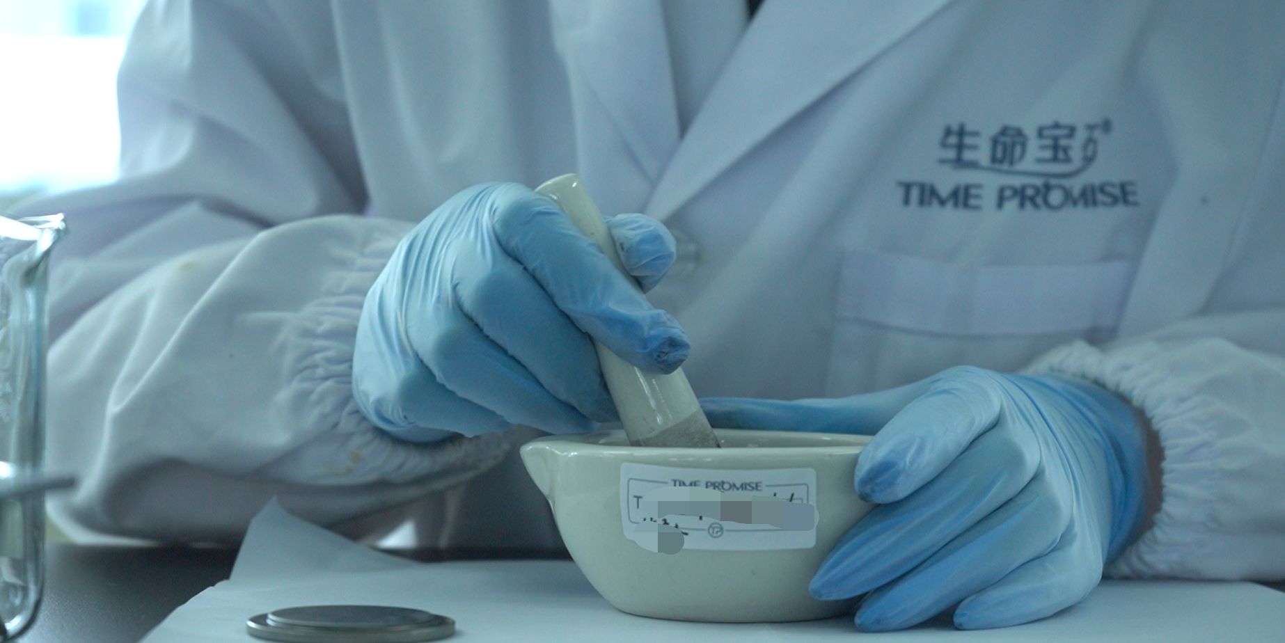 Ground carbon powder from antique camphor wood being refined for diamond synthesis