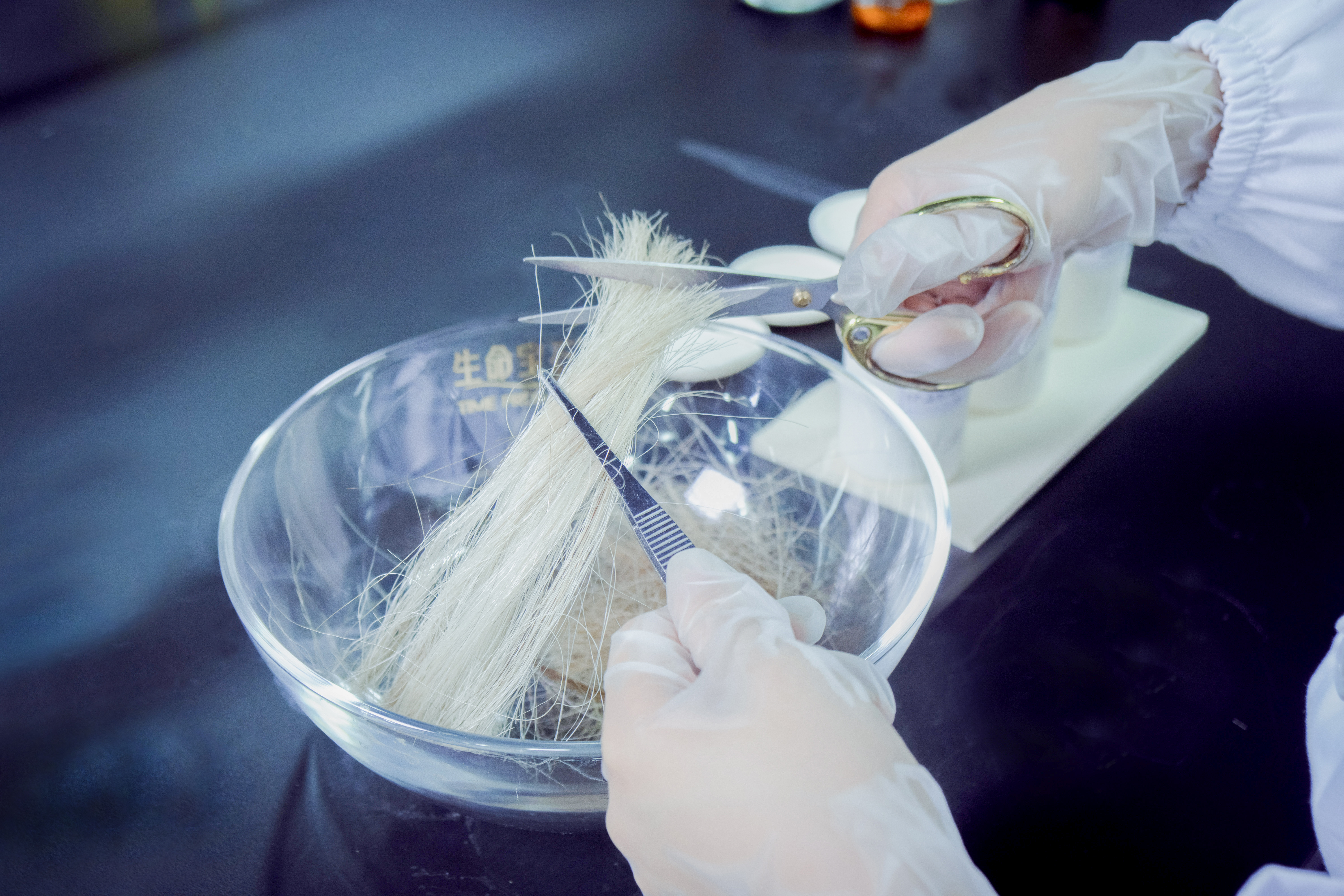 Laboratory technician preparing carbon samples for HPHT diamond synthesis