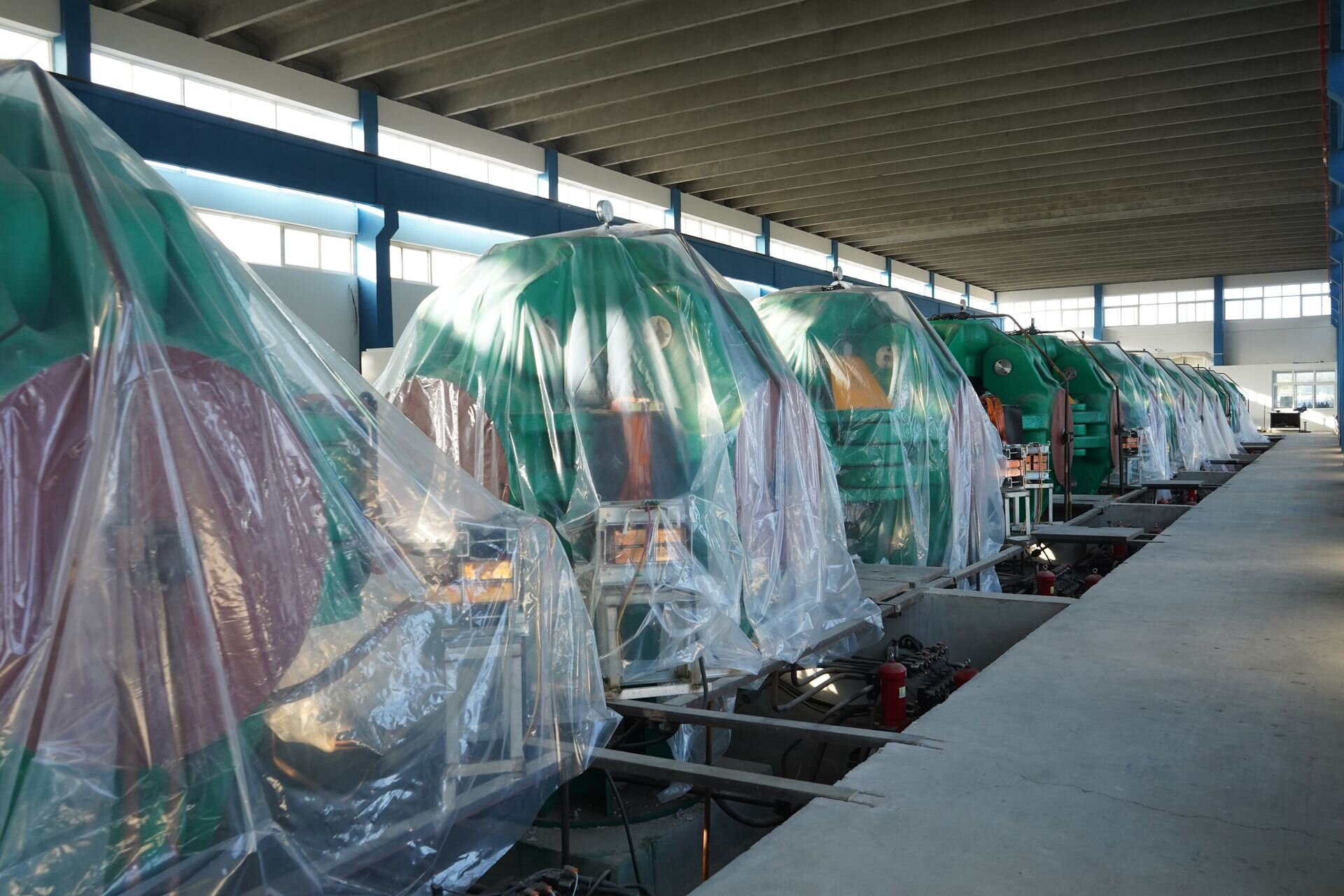 HPHT press fleet at a memorial diamond manufacturing facility